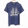 フルーツオブザルーム 90s 半袖Tシャツ 船 ネイビー L | 古着