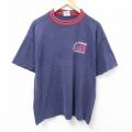 XL★古着 半袖 ビンテージ Tシャツ メンズ 90年代 90s チャレンジ　コットン クルーネック USA製 紺 ネイビー 25jul10 中古
