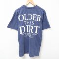 L★古着 半袖 ビンテージ Tシャツ メンズ 00年代 00s OLDER コットン クルーネック USA製 薄紺 ネイビー 25jul10 中古