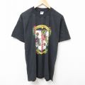 XL★古着 ジャージーズ 半袖 ビンテージ Tシャツ メンズ 00年代 00s 騎士 女王 コットン クルーネック 黒 ブラック 25jul10 中古