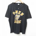 XL★古着 ラッセル 半袖 ビンテージ Tシャツ メンズ 80年代 80s GMEN クルーネック USA製 黒 ブラック 25jul10 中古
