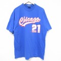 XL★古着 半袖 ビンテージ Tシャツ メンズ 00年代 00s MLB シカゴカブス サミーソーサ 21 コットン クルーネック 青 ブルー メジャーリーグ ベースボール 野球 25jul10 中古