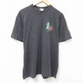 XL★古着 ヘインズ Hanes 半袖 ビンテージ Tシャツ メンズ 90年代 90s トカゲ コットン クルーネック USA製 黒 ブラック 25jul11 中古