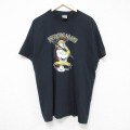 L★古着 ジャージーズ 半袖 ビンテージ Tシャツ メンズ 00年代 00s HERON クルーネック 黒 ブラック 25jul11 中古
