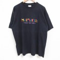 00s 半袖Tシャツ フレンチ刺繍 ブラック XL | 古着