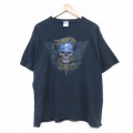 00s 半袖Tシャツ スカルウィング ブラック XL | 古着