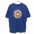 XL★古着 ヘインズ Hanes 半袖 ビンテージ Tシャツ メンズ 90年代 90s AUBURN コットン クルーネック USA製 紺 ネイビー 25aug25 中古