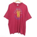 フルーツオブザルーム 90s 半袖Tシャツ アートフェスティバル バーガンディ XL | 古着