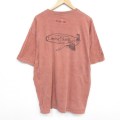 XL★古着 Crazy Shirts 半袖 ビンテージ Tシャツ メンズ 90年代 90s フラガール 大きいサイズ コットン クルーネック USA製 茶 ブラウン 25aug07 中古