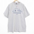 XL★古着 マジェスティック 半袖 ビンテージ Tシャツ メンズ 00年代 00s MLB ニューヨークヤンキース 大きいサイズ ロング丈 クルーネック グレー 霜降り メジャーリーグ ベースボール 野球 25aug07 中古