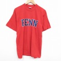 L★古着 フルーツオブザルーム 半袖 ビンテージ Tシャツ メンズ 90年代 90s PENN コットン クルーネック USA製 赤 レッド 25aug08 中古