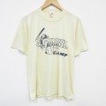 L★古着 ジャージーズ 半袖 ビンテージ Tシャツ メンズ 80年代 80s ソフトボール クルーネック USA製 薄黄 イエロー 25aug08 中古