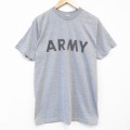 L★古着 半袖 ビンテージ Tシャツ メンズ 00年代 00s ミリタリー アーミー ARMY リフレクター ポリエステル クルーネック USA製 グレー 霜降り 25aug08 中古