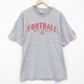 XL★古着 ナイキ NIKE 半袖 ビンテージ Tシャツ メンズ 00年代 00s フットボール クルーネック グレー 霜降り 25aug08 中古