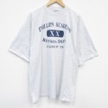XL★古着 半袖 ビンテージ Tシャツ メンズ 90年代 90s クラスオブ 大きいサイズ コットン クルーネック USA製 薄グレー 霜降り 25aug08 中古