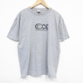XL★古着 カルバンクライン Calvin Klein 半袖 ビンテージ Tシャツ メンズ 90年代 90s ビッグロゴ 大きいサイズ コットン クルーネック USA製 グレー 霜降り 25aug08 中古