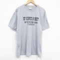 XL★古着 ヘインズ Hanes 半袖 ビンテージ Tシャツ メンズ 00年代 00s メッセージ クルーネック グレー 霜降り 25aug08 中古