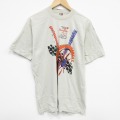 L★古着 フルーツオブザルーム 半袖 ビンテージ Tシャツ メンズ 90年代 90s タイヤ 企業広告 コットン クルーネック USA製 ベージュ カーキ 【spe】 25aug08 中古