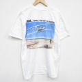 L★古着 半袖 ビンテージ Tシャツ メンズ 00年代 00s 飛行機 コットン クルーネック 白 ホワイト 25aug09 中古