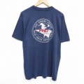 XL★古着 フルーツオブザルーム 半袖 ビンテージ Tシャツ メンズ 90年代 90s PHD 大きいサイズ クルーネック USA製 紺 ネイビー 25aug09 中古