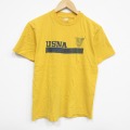 M★古着 ヘインズ Hanes 半袖 ビンテージ Tシャツ メンズ 80年代 80s ミリタリー USNA コットン クルーネック USA製 黄 イエロー 【spe】 25aug09 中古