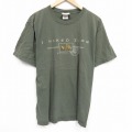 L★古着 半袖 ビンテージ Tシャツ メンズ 00年代 00s HIKED コットン クルーネック 濃緑 グリーン 25aug09 中古