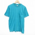 L★古着 フルーツオブザルーム 半袖 ビンテージ Tシャツ メンズ 90年代 90s 無地 コットン クルーネック USA製 緑 グリーン 25aug09 中古
