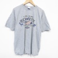 XL★古着 半袖 ビンテージ Tシャツ メンズ 00年代 00s 星条旗 大きいサイズ クルーネック グレー 霜降り 25aug09 中古