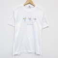 M★古着 ヘインズ Hanes 半袖 ビンテージ Tシャツ メンズ 00年代 00s カクテル 刺繍 コットン クルーネック 白 ホワイト 25aug09 中古