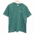 L★古着 ヘインズ Hanes 半袖 ビンテージ Tシャツ メンズ 90年代 90s デュポン コットン クルーネック USA製 緑 グリーン 25aug09 中古
