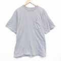 XL★古着 KEY ELEMENTS 半袖 ビンテージ Tシャツ メンズ 90年代 90s 無地 胸ポケット付き コットン クルーネック USA製 グレー 霜降り 25aug09 中古