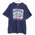 【50%OFF】XL★古着 フルーツオブザルーム 半袖 ビンテージ Tシャツ メンズ 90年代 90s ビール 大きいサイズ コットン クルーネック USA製 紺 ネイビー 25aug12 中古