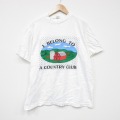 L★古着 半袖 ビンテージ Tシャツ メンズ 00年代 00s カントリークラブ コットン クルーネック 白 ホワイト 25aug13 中古