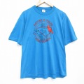 XL★古着 ジャージーズ 半袖 ビンテージ Tシャツ メンズ 90年代 90s ノースカロライナ クルーネック USA製 水色 25aug18 中古