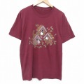 L★古着 半袖 ビンテージ Tシャツ メンズ 00年代 00s 鳥小屋 クルーネック エンジ 25aug19 中古
