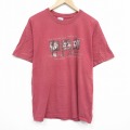 L★古着 半袖 ビンテージ Tシャツ メンズ 00年代 00s ユタ コットン クルーネック エンジ 25aug28 中古