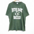 XL★古着 ラッセル 半袖 ビンテージ Tシャツ メンズ 80年代 80s サッカー 大きいサイズ クルーネック USA製 緑 グリーン 25aug30 中古