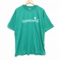 XL★古着 ヘインズ Hanes 半袖 ビンテージ Tシャツ メンズ 90年代 90s berself クルーネック USA製 緑 グリーン 25sep01 中古