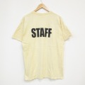 L★古着 半袖 ビンテージ Tシャツ メンズ 00年代 00s スタッフ コットン クルーネック 薄黄 イエロー 25sep01 中古