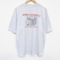 XL★古着 ヘインズ Hanes 半袖 ビンテージ Tシャツ メンズ 00年代 00s エンジン 大きいサイズ クルーネック 薄グレー 霜降り 25sep01 中古