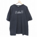 XL★古着 アディダス adidas 半袖 ビンテージ Tシャツ メンズ 00年代 00s ビッグロゴ 大きいサイズ コットン クルーネック 黒 ブラック 25sep02 中古