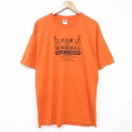 L★古着 半袖 ビンテージ Tシャツ メンズ 00年代 00s イス クルーネック オレンジ 25sep02 中古