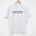 L★古着 半袖 ビンテージ Tシャツ メンズ 90年代 90s バス 刺繍 クルーネック 薄グレー 霜降り 25sep02 中古