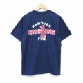 L★古着 フルーツオブザルーム 半袖 ビンテージ Tシャツ メンズ 00年代 00s ENG1INE クルーネック 紺 ネイビー 25sep02 中古