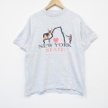 L★古着 半袖 ビンテージ Tシャツ メンズ 90年代 90s ニューヨーク クルーネック 薄グレー 霜降り 25sep02 中古