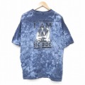 【20%OFF】XL★古着 ビッグドッグス 半袖 ビンテージ Tシャツ メンズ 00年代 00s ビッグロゴ コットン クルーネック 紺他 ネイビー タイダイ 25sep05 中古