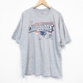 XL★古着 リーボック REEBOK 半袖 ビンテージ Tシャツ メンズ 00年代 00s NFL ニューイングランドペイトリオッツ 大きいサイズ クルーネック グレー 霜降り アメフト スーパーボウル 25sep03 中古