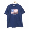 フルーツオブザルーム 00s 半袖Tシャツ 星条旗 ネイビー XL | 古着