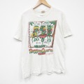 L★古着ヘインズ 半袖 ビンテージ Tシャツ メンズ 90年代 90s レゲエ イグアナ コットン クルーネック USA製 白 ホワイト 【spe】 25sep06 中古