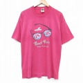 XL★古着 フルーツオブザルーム 半袖 ビンテージ Tシャツ メンズ 90年代 90s ビーチ クルーネック ピンク 25sep06 中古
